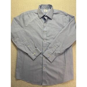 Brooks Brothers 1818 Non Iron Dress Shirt 15.5 32 33 Regular 100% Cotton Blue